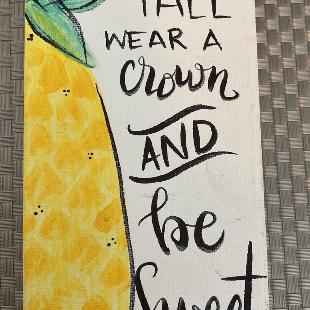 Hand painted home decor 4 x 12” canvas Be a pineapple - Picture 7 of 8